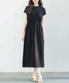 【セゾンドパピヨン/SAISON DE PAPILLON】のポンチ素材フレンチスリーブワンピース 人気、トレンドファッション・服の通販 founy(ファニー) ファッション Fashion レディースファッション WOMEN ワンピース Dress サンダル Sandals スニーカー Sneakers スリーブ Sleeve フレンチ French ミモレ Mimore thumbnail ブラック|ID: prp329100004539748 ipo3291000000032404132