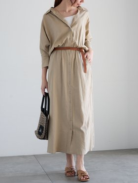 【テチチ/Te chichi】のベルト付きレーヨンリネンシャツワンピース 人気、トレンドファッション・服の通販 founy(ファニー) ファッション Fashion レディースファッション WOMEN ワンピース Dress シャツワンピース Shirt Dresses ベルト Belts リネン Linen |ID:prp329100004539750
