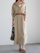 【テチチ/Te chichi】のベルト付きレーヨンリネンシャツワンピース ベージュ|ID: prp329100004539750 ipo3291000000032076669