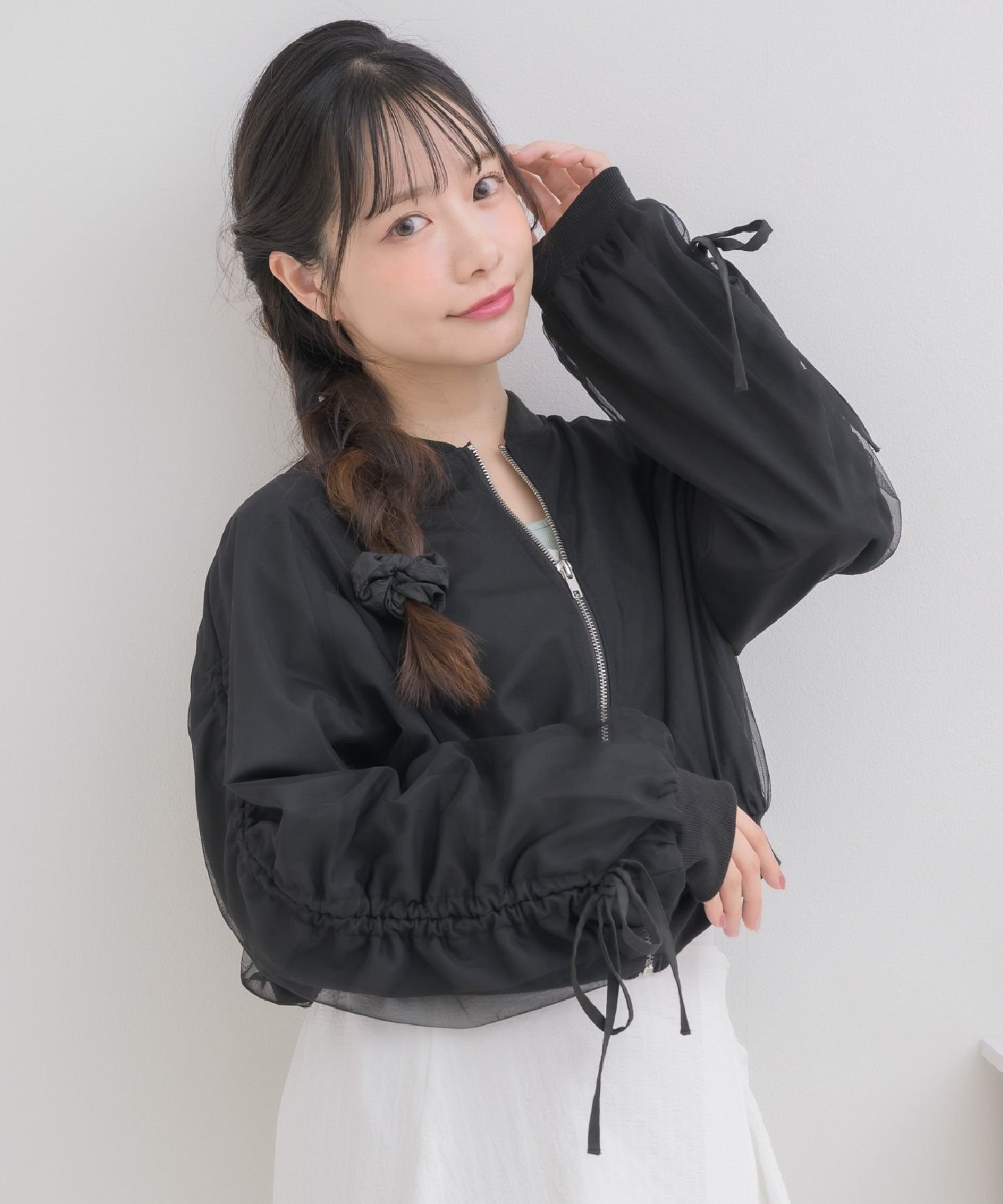 【レトロガール/RETRO GIRL】の袖シャーリングアソートBZ インテリア・キッズ・メンズ・レディースファッション・服の通販 founy(ファニー) 　ファッション　Fashion　レディースファッション　WOMEN　トップス・カットソー　Tops/Tshirt　シャーリング　Shirring　デニム　Denim　ブルゾン　Blouson　リボン　Ribbon　ロング　Long　定番　Standard　春　Spring　羽織　Haori　ブラック|ID: prp329100004539796 ipo3291000000032076945