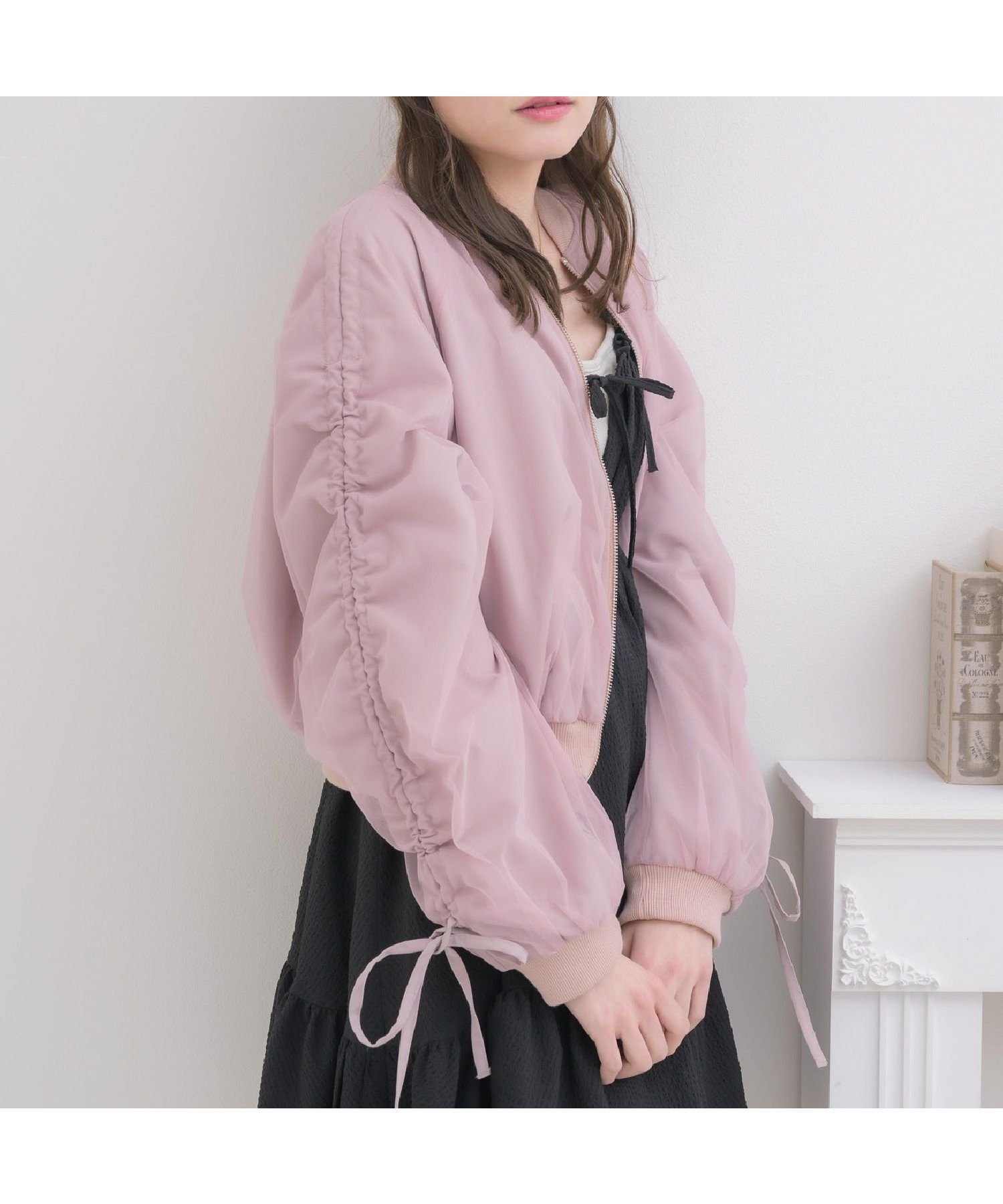 【レトロガール/RETRO GIRL】の袖シャーリングアソートBZ インテリア・キッズ・メンズ・レディースファッション・服の通販 founy(ファニー) 　ファッション　Fashion　レディースファッション　WOMEN　トップス・カットソー　Tops/Tshirt　シャーリング　Shirring　デニム　Denim　ブルゾン　Blouson　リボン　Ribbon　ロング　Long　定番　Standard　春　Spring　羽織　Haori　ピンク|ID: prp329100004539796 ipo3291000000032076952