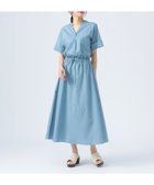 【ビームス ハート/BEAMS HEART】の【洗濯機洗い可】スキッパー ドロスト ワンピース 25SS 半袖 SAX|ID: prp329100004539813 ipo3291000000032735199