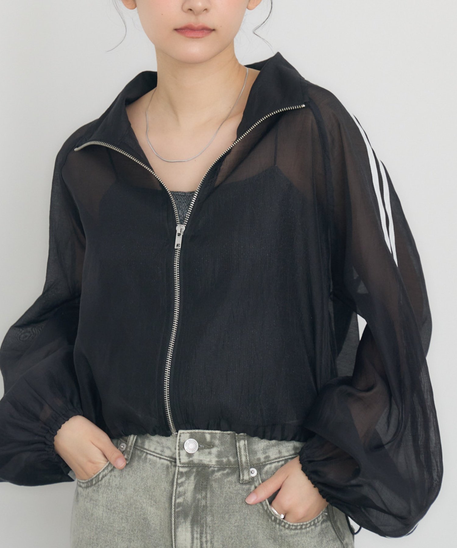 【レトロガール/RETRO GIRL】のシアートラックJK インテリア・キッズ・メンズ・レディースファッション・服の通販 founy(ファニー) 　ファッション　Fashion　レディースファッション　WOMEN　おすすめ　Recommend　ガーリー　Girly　シアー　Sheer　ジャケット　Jacket　トレンド　Trend　ベーシック　Basic　夏　Summer　春　Spring　S/S・春夏　Ss・Spring/Summer　羽織　Haori　ブラック|ID: prp329100004539814 ipo3291000000032077053