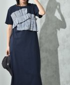 【インタープラネット/INTERPLANET】の異素材プリーツデザインカットワンピース ネイビー|ID: prp329100004539879 ipo3291000000032604754