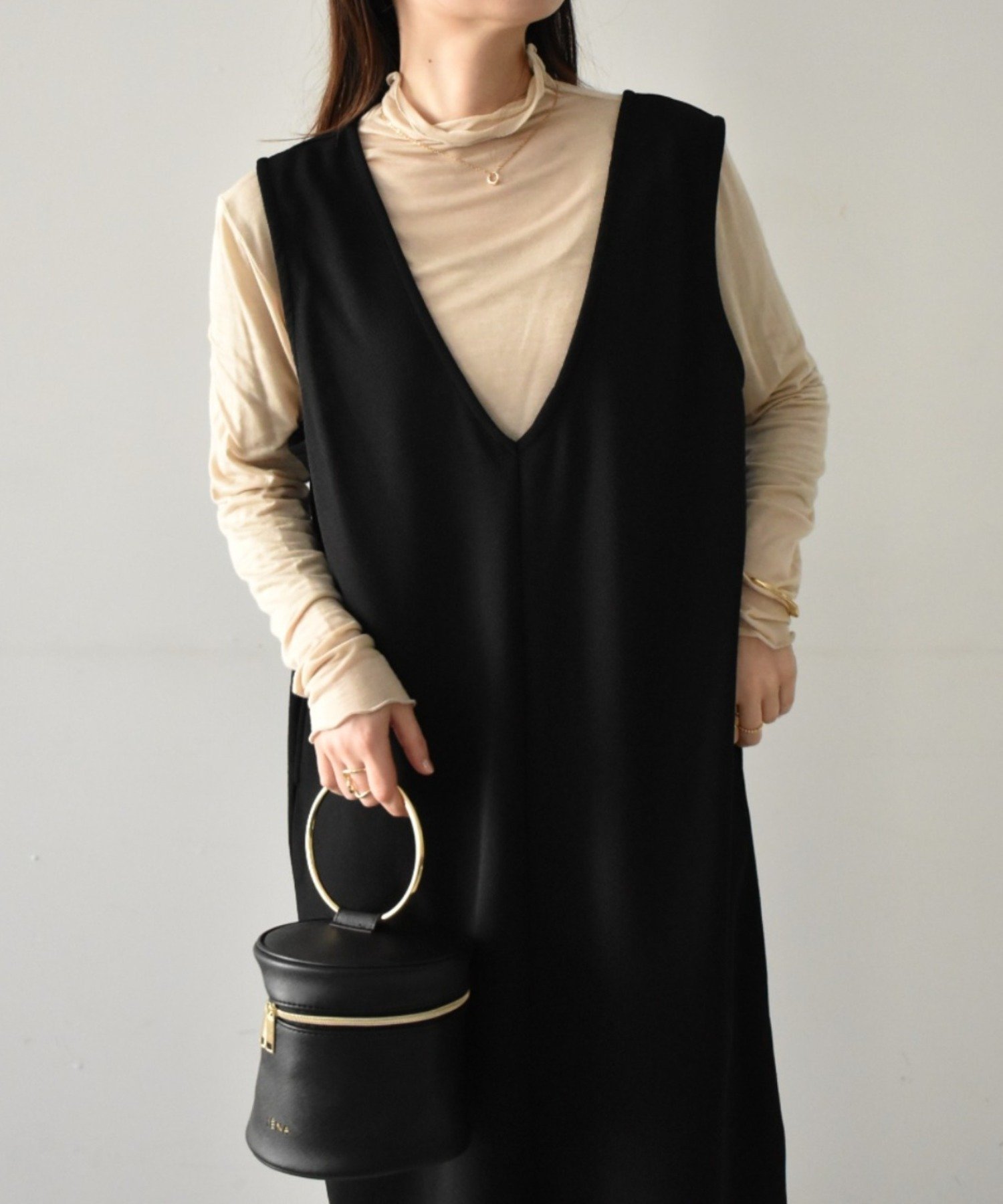 【ラナン/Ranan】のひんやり!ジャンパースカート インテリア・キッズ・メンズ・レディースファッション・服の通販 founy(ファニー) 　ファッション　Fashion　レディースファッション　Ladies' Fashion Online　スカート　Skirt　インナー　Inner　カットソー　Cut And Sew　スリット　Slit　ポケット　Pocket　ロング　Long　夏　Summer　ブラック|ID: prp329100004539915 ipo3291000000032671083