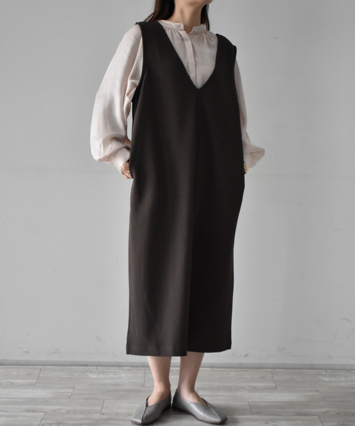 【ラナン/Ranan】のひんやり!ジャンパースカート インテリア・キッズ・メンズ・レディースファッション・服の通販 founy(ファニー) 　ファッション　Fashion　レディースファッション　Ladies' Fashion Online　スカート　Skirt　インナー　Inner　カットソー　Cut And Sew　スリット　Slit　ポケット　Pocket　ロング　Long　夏　Summer　グレージュ|ID: prp329100004539915 ipo3291000000032671088