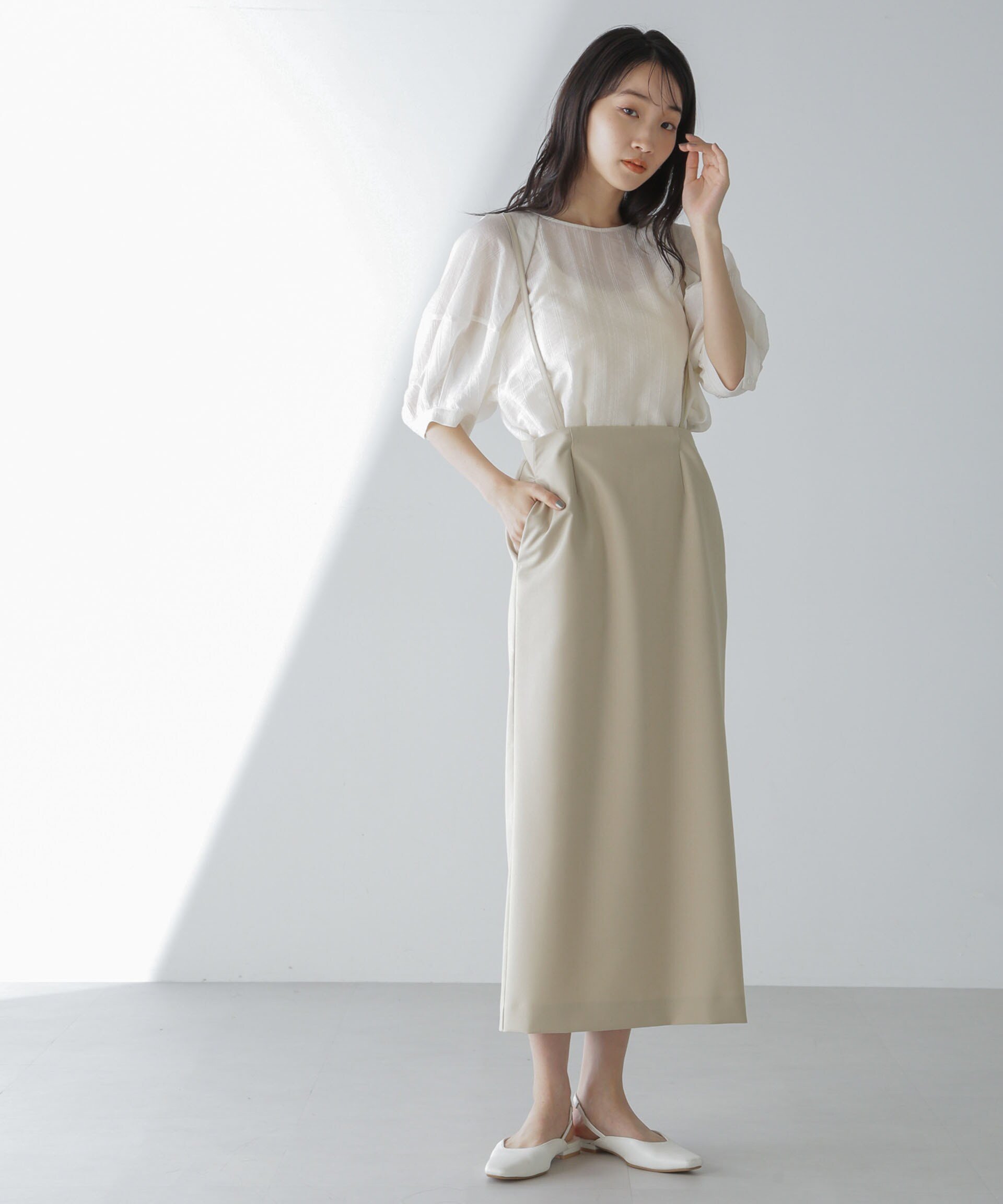 【ナノ ユニバース/nano universe】のサスペンダースカート インテリア・キッズ・メンズ・レディースファッション・服の通販 founy(ファニー) 　ファッション　Fashion　レディースファッション　WOMEN　スカート　Skirt　ウォッシャブル　Washable　サスペンダー　Suspenders　シンプル　Simple　スニーカー　Sneakers　ビジネス 仕事 通勤　Business　ベージュ|ID: prp329100004539953 ipo3291000000032077980