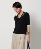 【ユナイテッドアローズ/UNITED ARROWS】のスカラップ セーラーカラー ショートスリーブニット BLACK|ID: prp329100004539977 ipo3291000000032611383