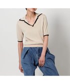【ユナイテッドアローズ/UNITED ARROWS】のスカラップ セーラーカラー ショートスリーブニット BEIGE|ID: prp329100004539977 ipo3291000000032611384