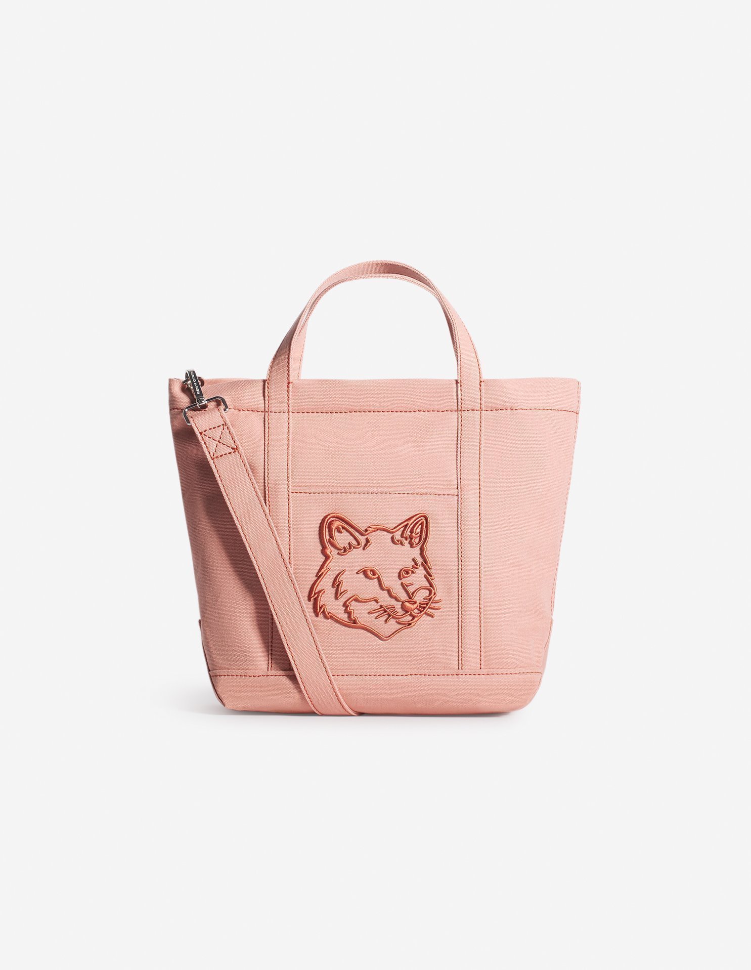 【メゾン キツネ/MAISON KITSUNE】のMaison Kitsune/FOX HEAD SMALL TOTE インテリア・キッズ・メンズ・レディースファッション・服の通販 founy(ファニー) 　ファッション　Fashion　レディースファッション　WOMEN　バッグ　Bag　キャンバス　Canvas　グログラン　Grosgrain　フロント　Front　ポケット　Pocket　ラップ　Wrap　夏　Summer　S/S・春夏　Ss・Spring/Summer　PORCELAINE PINK|ID: prp329100004539984 ipo3291000000032078123