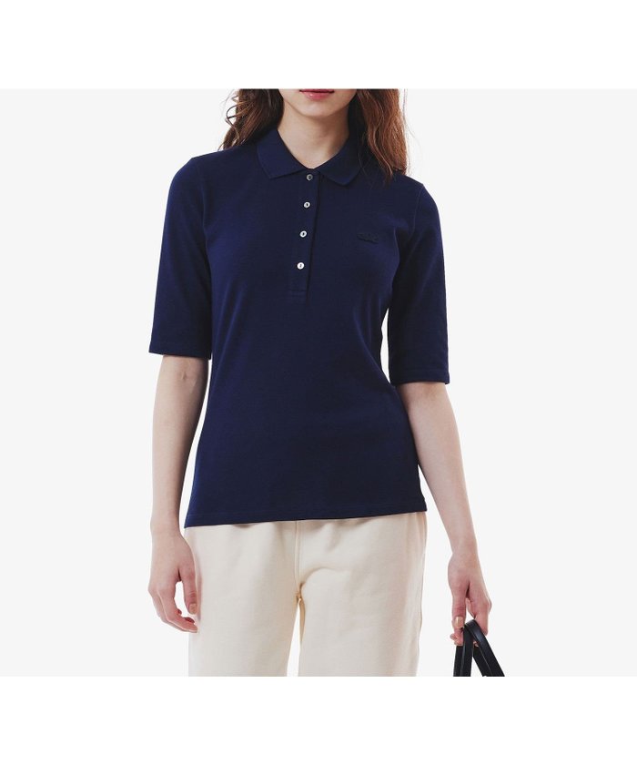【ラコステ/LACOSTE】のスリムフィットハーフスリーブポロシャツ インテリア・キッズ・メンズ・レディースファッション・服の通販 founy(ファニー) https://founy.com/ ファッション Fashion レディースファッション Ladies' Fashion Online トップス・カットソー Tops/Tshirt シャツ/ブラウス Shirts/Blouses ポロシャツ Polo Shirts シンプル Simple ストレッチ Stretch フェミニン Feminine 鹿の子 Pique |ID: prp329100004539990 ipo3291000000032609422