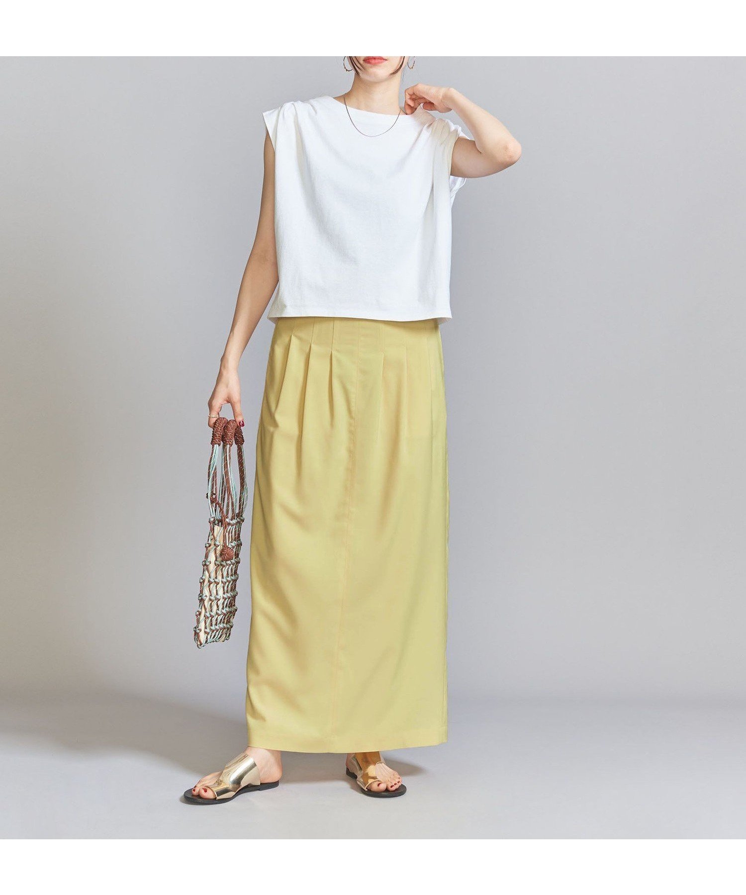 【その他のブランド/Other】のハイウエスト ロングスカート インテリア・キッズ・メンズ・レディースファッション・服の通販 founy(ファニー) 　ファッション　Fashion　レディースファッション　WOMEN　スカート　Skirt　ロングスカート　Long Skirt　おすすめ　Recommend　カーディガン　Cardigan　コンパクト　Compact　スリット　Slit　ロング　Long　夏　Summer　春　Spring　S/S・春夏　Ss・Spring/Summer　YELLOW|ID: prp329100004540103 ipo3291000000032078830