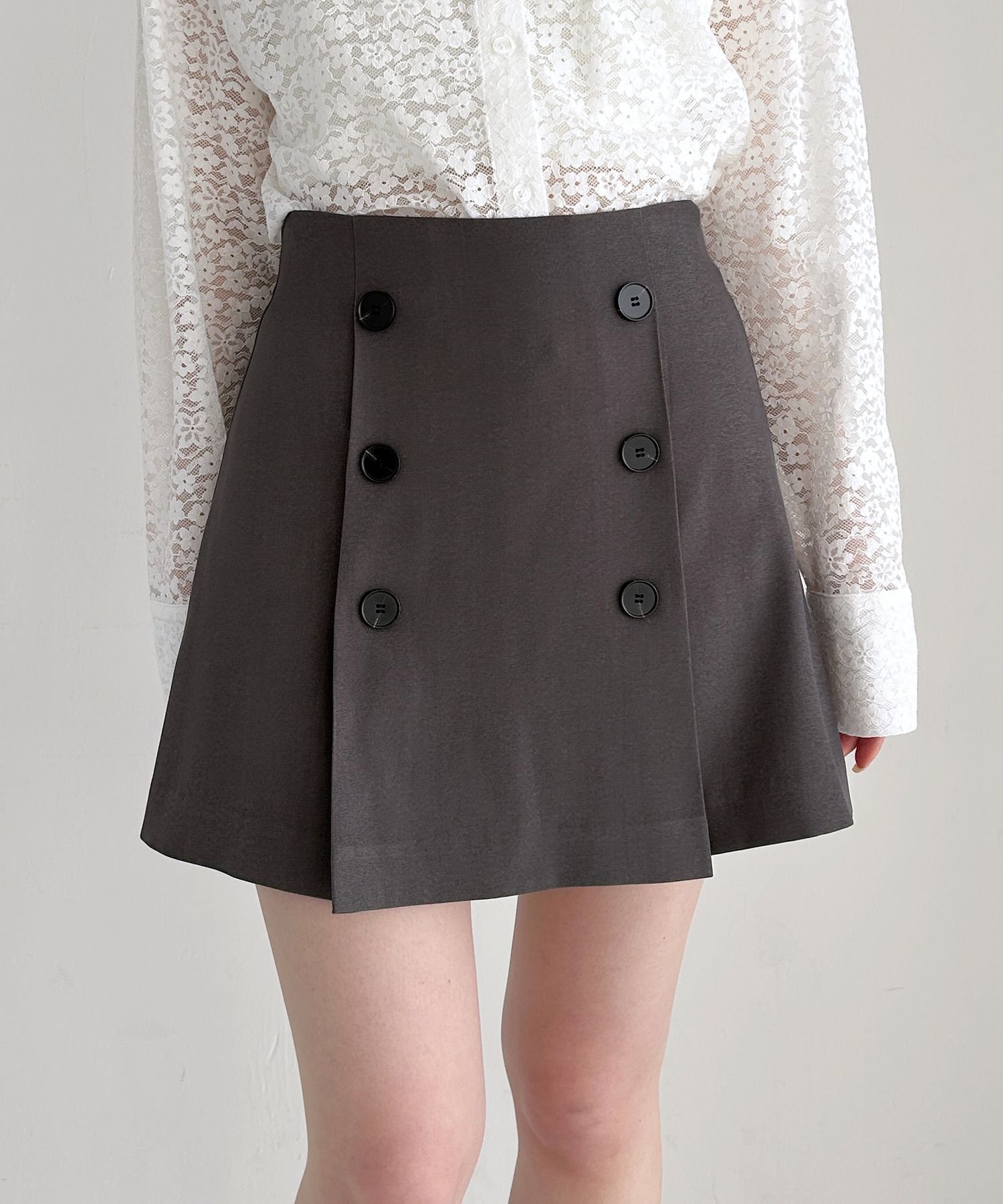 【ヘザー/Heather】のフロントボタンミニスカート 人気、トレンドファッション・服の通販 founy(ファニー) 　ファッション　Fashion　レディースファッション　WOMEN　スカート　Skirt　ミニスカート　Mini Skirts　クロップド　Cropped　チュニック　Tunic　フィット　Fit　フロント　Front　ミニスカート　Mini Skirt　台形　Trapezoid　 other-1|ID: prp329100004540152 ipo3291000000032304433