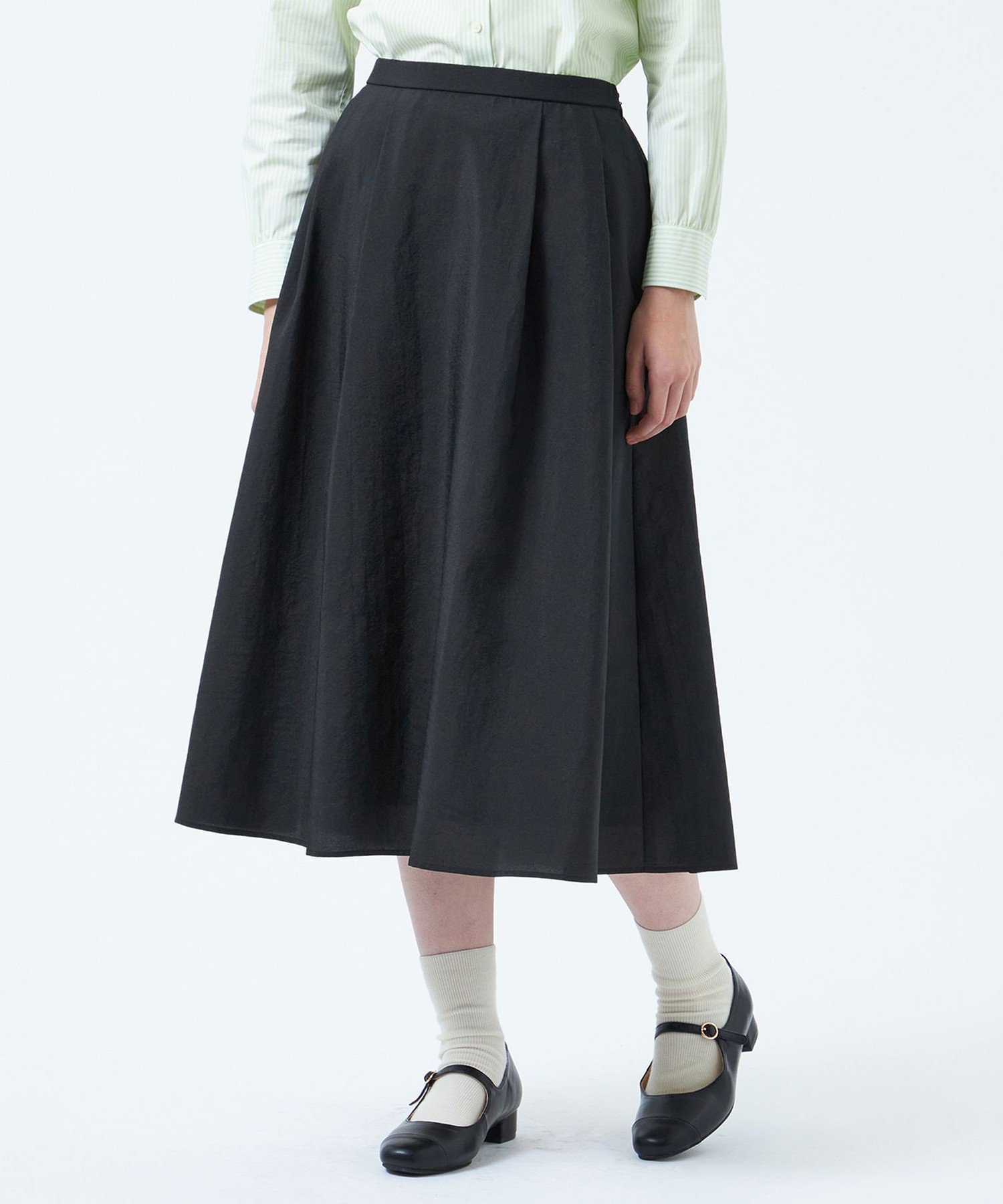 【マッキントッシュ フィロソフィー/MACKINTOSH PHILOSOPHY】のリンクルタックフレアスカート インテリア・キッズ・メンズ・レディースファッション・服の通販 founy(ファニー) 　ファッション　Fashion　レディースファッション　WOMEN　スカート　Skirt　Aライン/フレアスカート　Flared A-Line Skirts　おすすめ　Recommend　フレア　Flare　ミモレ　Mimore　エレガント 上品　Elegant　夏　Summer　春　Spring　秋　Autumn/Fall　ビジネス 仕事 通勤　Business　ブラック|ID: prp329100004540252 ipo3291000000032415618