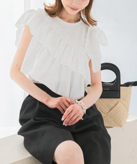【アーバンリサーチ ロッソ/URBAN RESEARCH ROSSO】のプリーツフリルデザインプルオーバー 人気、トレンドファッション・服の通販 founy(ファニー) ファッション Fashion レディースファッション Fashion for Women トップス・カットソー Cut & Sew Tops カジュアルプルオーバー・ニットトップス Pullovers & Knit Tops / Casual Pullovers 2025年 2025 2025春夏・S/S Spring/Summer 2025 SS25 アシンメトリー Asymmetrical Style シンプル Simple, Minimal スラックス Slacks, Dress Pants デニム Denim, Jeans Material フリル Frill, Ruffle プリーツ Pleats, Pleated エレガント 上品 Elegant 夏 Summer S/S・春夏 SS, Spring/Summer, Warm Season |ID:prp329100004540256