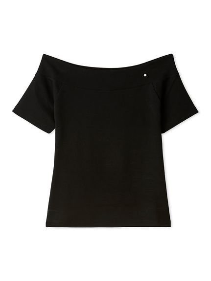 【フレイ アイディー/FRAY I.D】のオフショルダーカットソー/ウォッシャブル インテリア・キッズ・メンズ・レディースファッション・服の通販 founy(ファニー) 　ファッション　Fashion　レディースファッション　Ladies' Fashion Online　トップス・カットソー　Tops/Tshirt　カットソー　Cut and Sewn　ウォッシャブル　Washable　オフショルダー　Off Shoulder　コンパクト　Compact　チャーム　Charm　デコルテ　Decolletage　プリント　Print　ボトム　Bottom　人気　Popularity　夏　Summer　BLK[009]|ID: prp329100004540283 ipo3291000000032542300