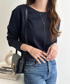 【アンドミー/andme】のキレイ見え ポンチ 長袖 クルーネック トップス ネイビー|ID: prp329100004540285 ipo3291000000033876187