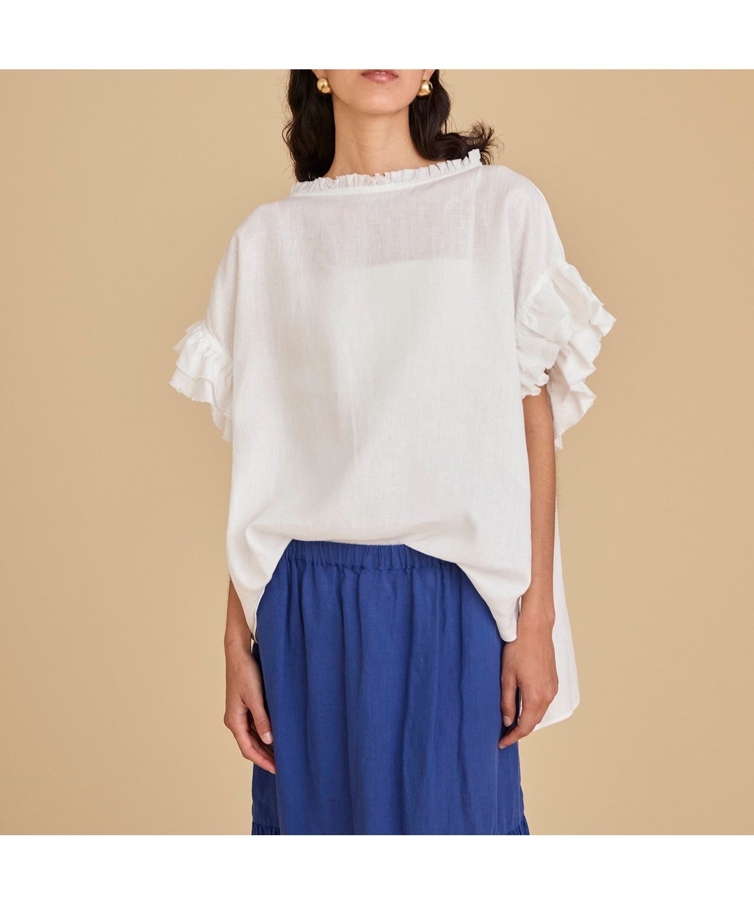 【ハウス オブ ロータス/HOUSE OF LOTUS】のリネンフリルブラウス インテリア・キッズ・メンズ・レディースファッション・服の通販 founy(ファニー) 　ファッション　Fashion　レディースファッション　Ladies' Fashion Online　トップス・カットソー　Tops/Tshirt　シャツ/ブラウス　Shirts/Blouses　2025年　2025　2025春夏・S/S　Ss,Spring/Summer,2025　フリル　Frills　リラックス　Relax　人気　Popularity　夏　Summer　S/S・春夏　Ss・Spring/Summer　ホワイト|ID: prp329100004540321 ipo3291000000032605027