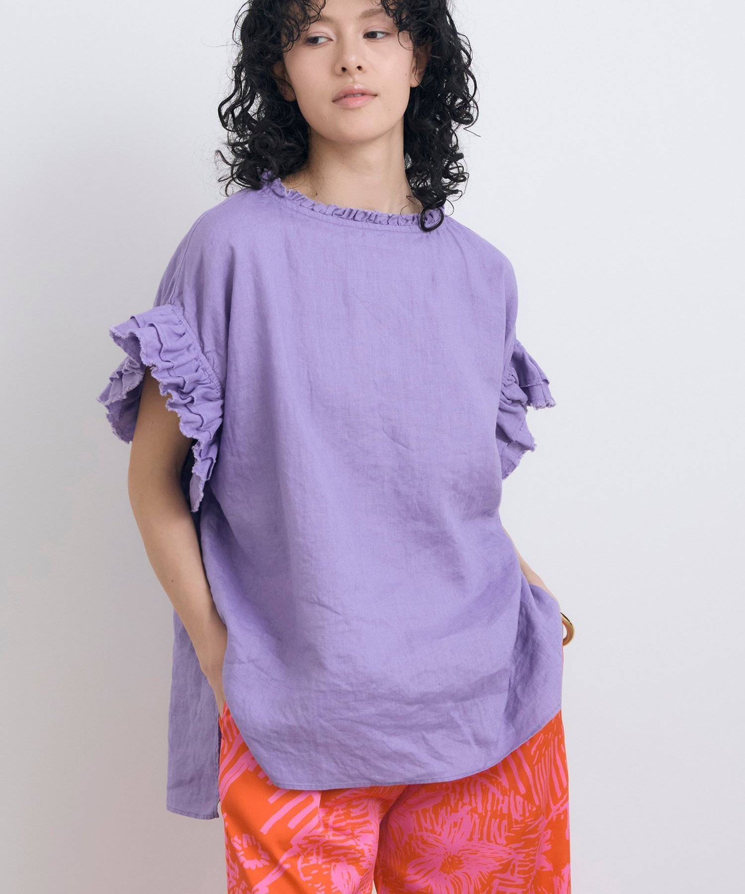 【ハウス オブ ロータス/HOUSE OF LOTUS】のリネンフリルブラウス インテリア・キッズ・メンズ・レディースファッション・服の通販 founy(ファニー) 　ファッション　Fashion　レディースファッション　Ladies' Fashion Online　トップス・カットソー　Tops/Tshirt　シャツ/ブラウス　Shirts/Blouses　2025年　2025　2025春夏・S/S　Ss,Spring/Summer,2025　フリル　Frills　リラックス　Relax　人気　Popularity　夏　Summer　S/S・春夏　Ss・Spring/Summer　ラベンダー|ID: prp329100004540321 ipo3291000000032605030