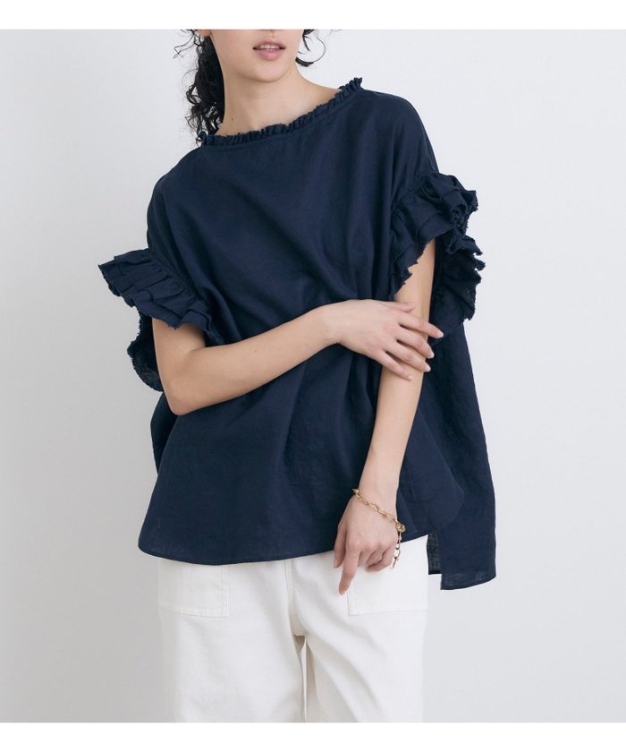 【ハウス オブ ロータス/HOUSE OF LOTUS】のリネンフリルブラウス インテリア・キッズ・メンズ・レディースファッション・服の通販 founy(ファニー) https://founy.com/ ファッション Fashion レディースファッション Ladies' Fashion Online トップス・カットソー Tops/Tshirt シャツ/ブラウス Shirts/Blouses 2025年 2025 2025春夏・S/S Ss,Spring/Summer,2025 フリル Frills リラックス Relax 人気 Popularity 夏 Summer S/S・春夏 Ss・Spring/Summer |ID: prp329100004540321 ipo3291000000032666369