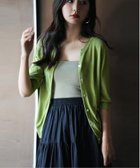 【セゾンドパピヨン/SAISON DE PAPILLON】のスキッパーネックサマーニットカーディガン 人気、トレンドファッション・服の通販 founy(ファニー) ファッション Fashion レディースファッション WOMEN トップス・カットソー Tops/Tshirt ニット Knit Tops カーディガン Cardigans カーディガン Cardigan スキッパー Skipper スリット Slit 夏 Summer 定番 Standard thumbnail グリーン|ID: prp329100004540337 ipo3291000000032354393