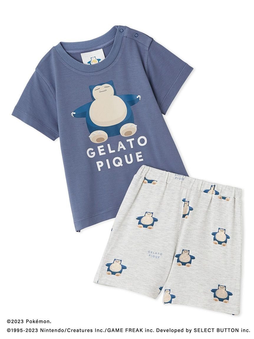 【ジェラート ピケ/gelato pique / KIDS】の【ポケモンスリープ】【ベビー】接触冷感プリントTシャツ ショートパンツセット インテリア・キッズ・メンズ・レディースファッション・服の通販 founy(ファニー) 　ファッション　Fashion　キッズファッション　Fashion for Kids　ボトムス　Bottoms　お家時間・ステイホーム　Stay Home / At Home　とろみ　Fluid, Flowy Fabric　カットソー　Cut and Sewn Top　ショート　Short, Short Length　プリント　Print, Printed Pattern　ベビー　Baby, Babywear　メンズ　Men's, Menswear　NVY[089]|ID: prp329100004540341 ipo3291000000032567714