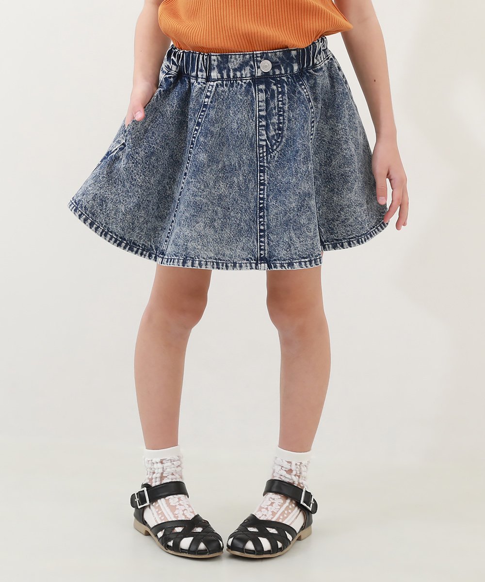 【デビロック/devirock / KIDS】の1分丈 デニムスカッツ ボトムス スカート スカッツ 1分丈スカッツ インテリア・キッズ・メンズ・レディースファッション・服の通販 founy(ファニー) 　ファッション　Fashion　キッズファッション　KIDS　ボトムス　Bottoms/Kids　インディゴ　Indigo　インナー　Inner　ケミカル　Chemical　スニーカー　Sneakers　ソックス　Socks　デニム　Denim　トレンド　Trend　フレア　Flare　ブロード　Broad　おすすめ　Recommend　002-ケミカルネイビー|ID: prp329100004540396 ipo3291000000032080607