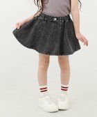 【デビロック/devirock / KIDS】の1分丈 デニムスカッツ ボトムス スカート スカッツ 1分丈スカッツ 003-ケミカルブラック|ID: prp329100004540396 ipo3291000000032080609