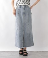 【グローバルワーク/GLOBAL WORK】のGOODデニムアイラインスカート/117770 人気、トレンドファッション・服の通販 founy(ファニー) ファッション Fashion レディースファッション Ladies' Fashion Online スカート Skirt おすすめ Recommend スリット Slit デニム Denim フリンジ Fringe フロント Front ポケット Pocket 楽ちん Easy |ID:prp329100004540397