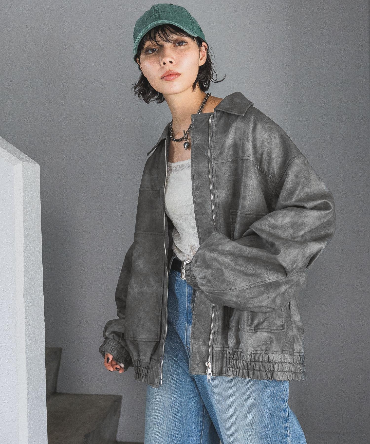 【ページボーイ/PAGEBOY】のサンドヴィンテージレザーブルゾン インテリア・キッズ・メンズ・レディースファッション・服の通販 founy(ファニー) 　ファッション　Fashion　レディースファッション　WOMEN　アウター　Coat Outerwear　ブルゾン　Blouson/Jackets　トップス・カットソー　Tops/Tshirt　ベスト/ジレ　Gilets/Vests　バランス　Balance　ポケット　Pocket　ヴィンテージ　Vintage　秋　Autumn/Fall　グレー13|ID: prp329100004540423 ipo3291000000032332578