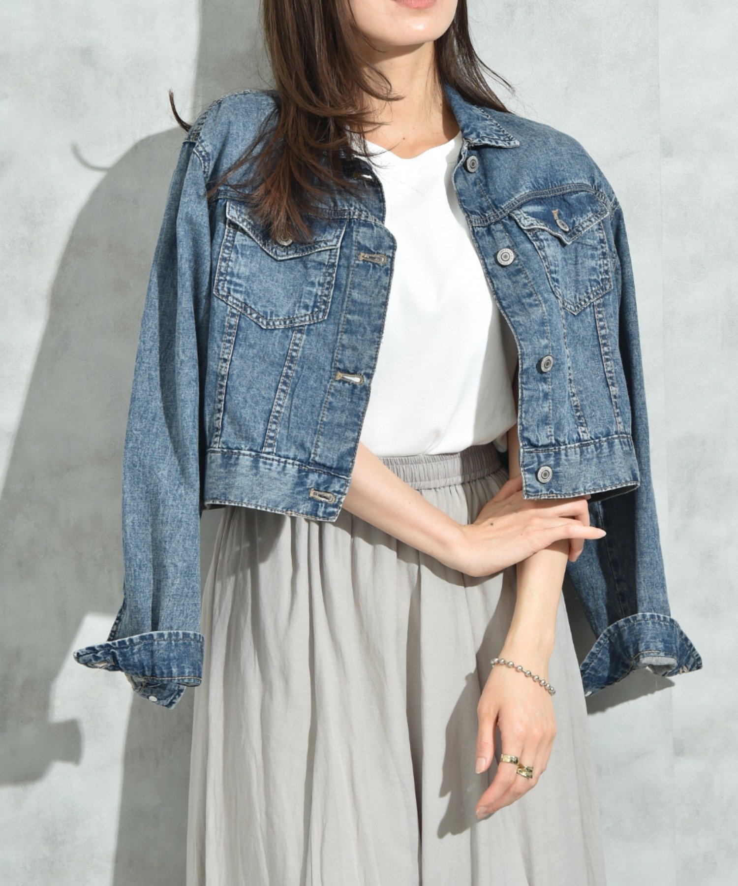 【インタープラネット/INTERPLANET】のライトデニムGジャン インテリア・キッズ・メンズ・レディースファッション・服の通販 founy(ファニー) 　ファッション　Fashion　レディースファッション　WOMEN　アウター　Coat Outerwear　ショート　Short　デニム　Denim　ベーシック　Basic　定番　Standard　ブルー|ID: prp329100004540427 ipo3291000000032080807