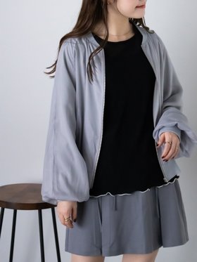 【エヘカソポ/ehka sopo】のシアーブルゾン 人気、トレンドファッション・服の通販 founy(ファニー) ファッション Fashion レディースファッション WOMEN アウター Coat Outerwear ブルゾン Blouson/Jackets シアー Sheer バランス Balance フォルム Form ブルゾン Blouson |ID:prp329100004540430