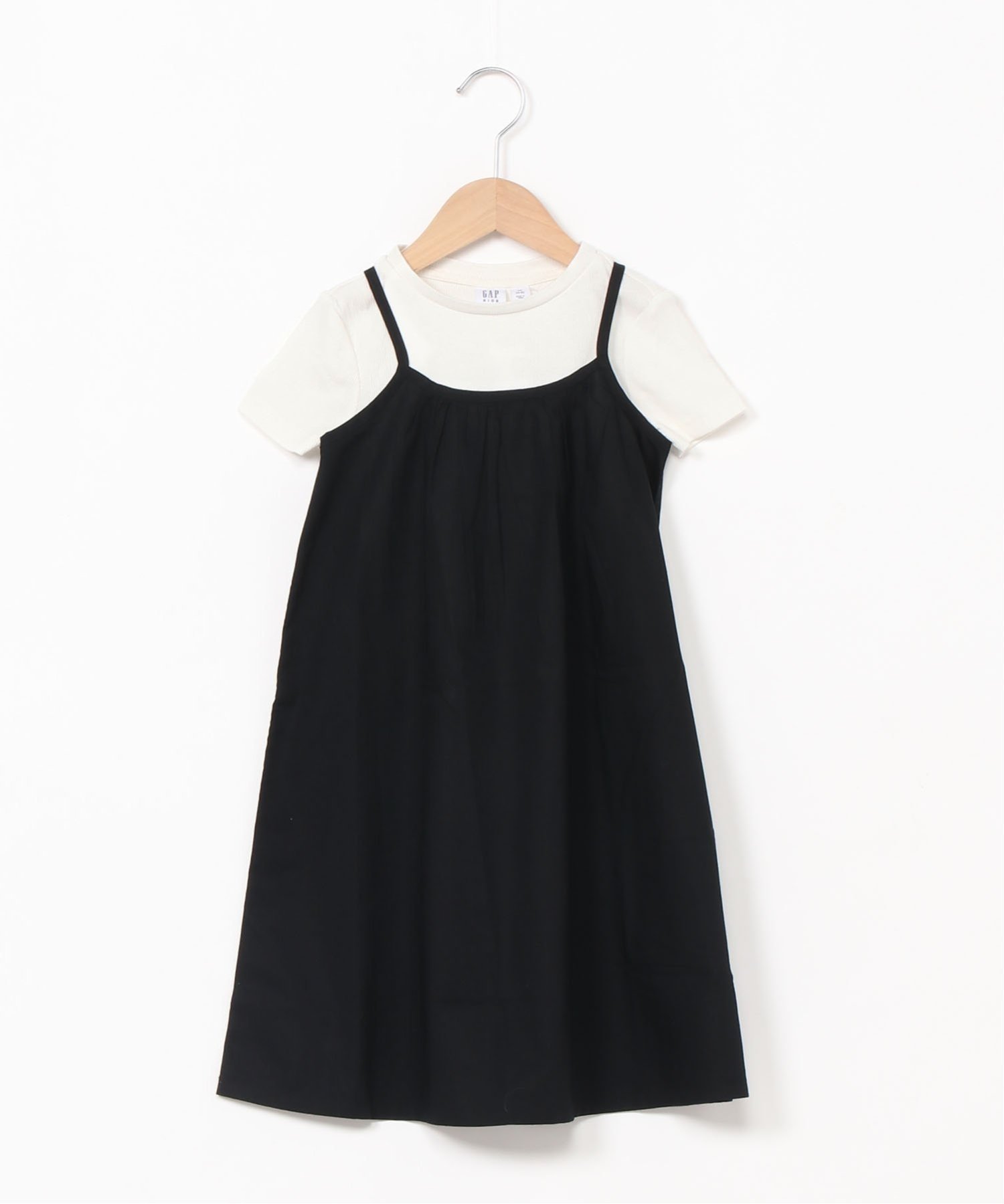 【ギャップ/GAP / KIDS】のリラックス ワンピース 2点コーデセット (キッズ) インテリア・キッズ・メンズ・レディースファッション・服の通販 founy(ファニー) 　ファッション　Fashion　キッズファッション　KIDS　ワンピース　Dress/Kids　ギャザー　Gather　シャーリング　Shirring　リラックス　Relax　半袖　Short Sleeve　BLACK|ID: prp329100004540435 ipo3291000000032080873