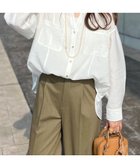 【スタイルドア/STYLEDOOR】のシアーワッシャーキーネックシャツ ホワイト|ID: prp329100004540473 ipo3291000000033543306