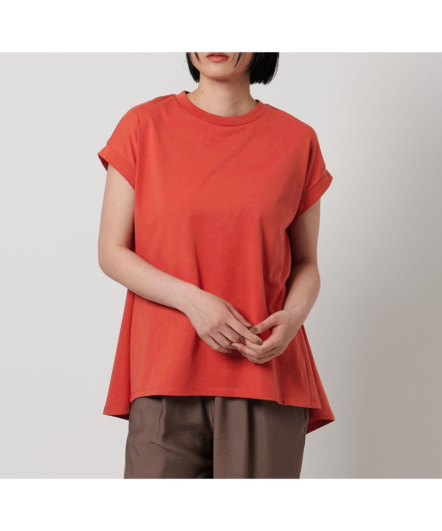 【ユナイテッドアローズ/UNITED ARROWS】のプレーティングテンジク フレアTシャツ A DAY IN THE LIFE インテリア・キッズ・メンズ・レディースファッション・服の通販 founy(ファニー) 　ファッション　Fashion　レディースファッション　Fashion for Women　トップス・カットソー　Cut & Sew Tops　シャツ・ブラウス・オフィスカジュアル　Elegant Blouses & Button-Ups　ロングTシャツ・Tシャツ　Longline T-Shirts & Tees　おすすめ　Recommended / Our Picks　カットソー　Cut and Sewn Top　サンダル　Sandals, Summer Shoes　シンプル　Simple, Minimal　スリーブ　Sleeve, Long Sleeve / Short Sleeve　タイトスカート　Pencil Skirt, Tight Skirt　フレア　Flare, Flared　フレンチ　French, French Style　ボタニカル　Botanical, Floral Pattern　リラックス　Relax, Relaxed Fit　定番　Standard, Basic Item　ビジネス 仕事 通勤　Business / Work / Commuting　ORANGE|ID: prp329100004540478 ipo3291000000033473539