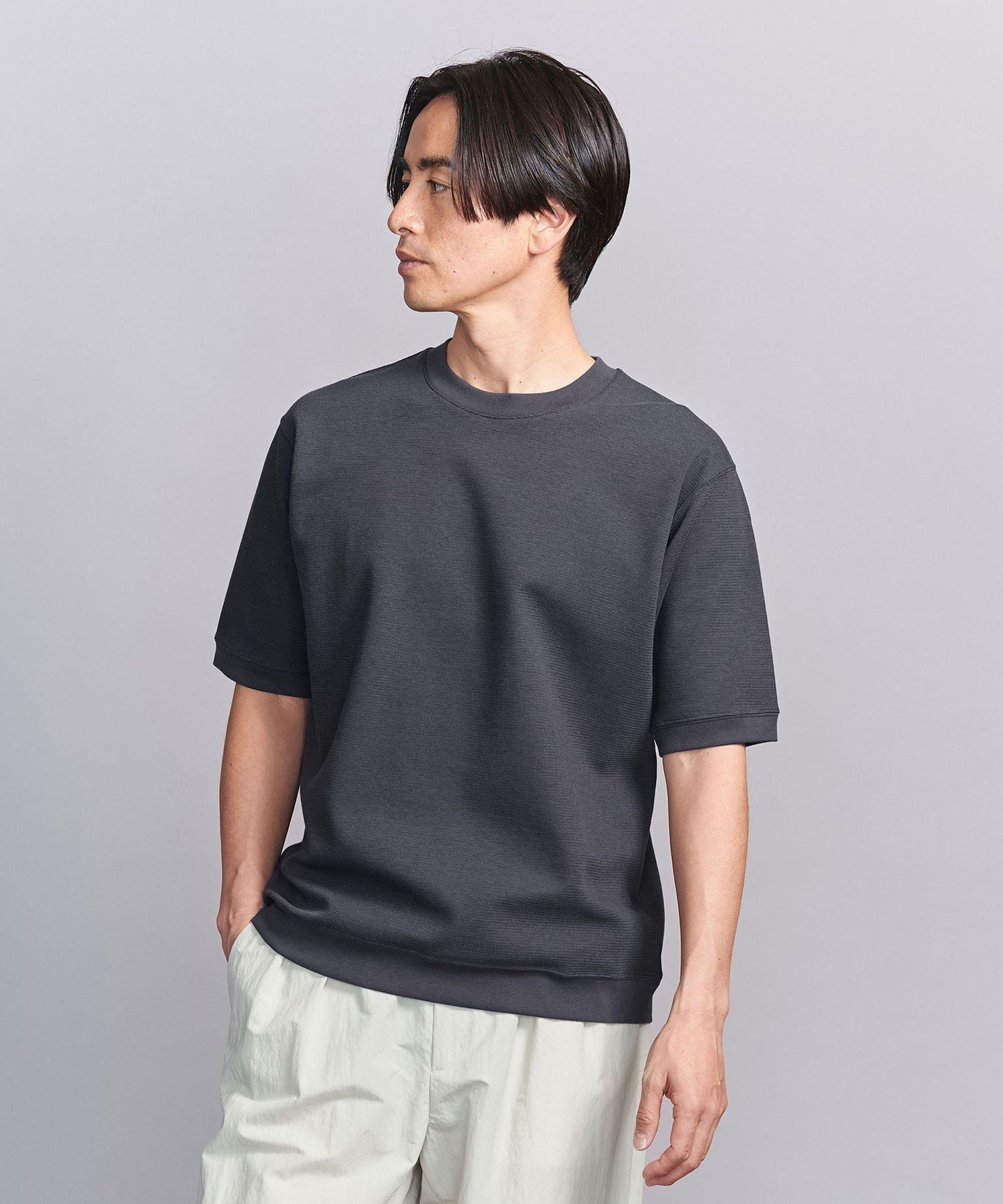 【ビューティ&ユース ユナイテッドアローズ/BEAUTY&YOUTH / UNITED ARROWS / MEN】のダブルフェイス ジオメ コンフォート クルーネック Tシャツ インテリア・キッズ・メンズ・レディースファッション・服の通販 founy(ファニー) 　ファッション　Fashion　メンズファッション　MEN　おすすめ　Recommend　インナー　Inner　シンプル　Simple　ジャケット　Jacket　ジャージ　Jersey　ダブル　Double　フェイス　Face　DK.GRAY|ID: prp329100004540484 ipo3291000000032081255