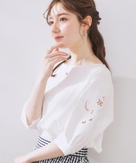 【クチュール ブローチ/Couture Brooch】の【接触冷感・洗える・UV機能付き・二の腕カバー】デイジー リボン エンブロドルマントップス 人気、トレンドファッション・服の通販 founy(ファニー) ファッション Fashion レディースファッション Fashion for Women トップス・カットソー Cut & Sew Tops おすすめ Recommended / Our Picks シルケット Silket, Silky Cotton リボン Ribbon, Bow 夏 Summer 洗える Machine Washable |ID:prp329100004540487