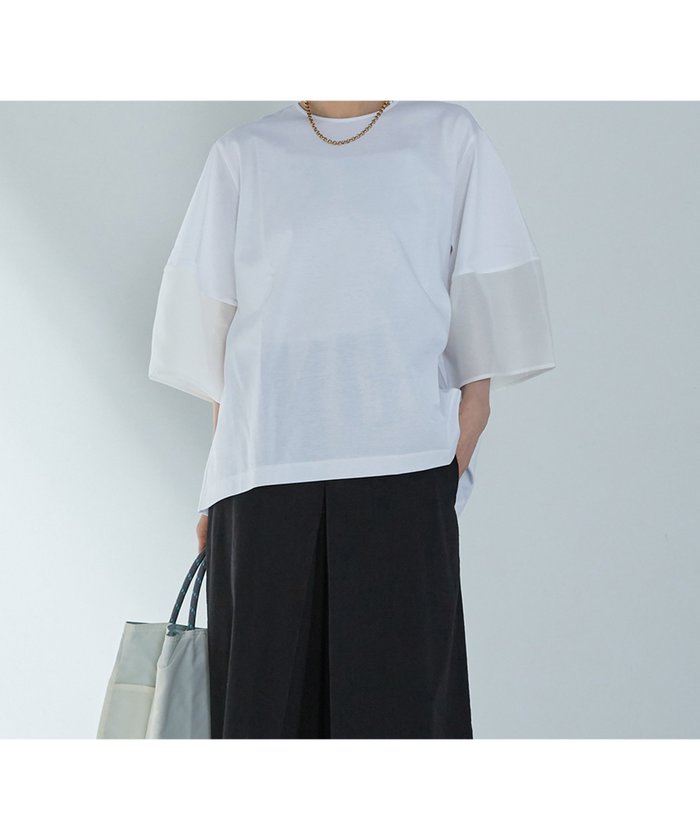 【その他のブランド/Other】のシアーコンビカットソー インテリア・キッズ・メンズ・レディースファッション・服の通販 founy(ファニー) https://founy.com/ ファッション Fashion メンズファッション Fashion for Men トップス・カットソー Cut & Sew Tops カットソー Cut and Sewn Top |ID: prp329100004540518 ipo3291000000032726947