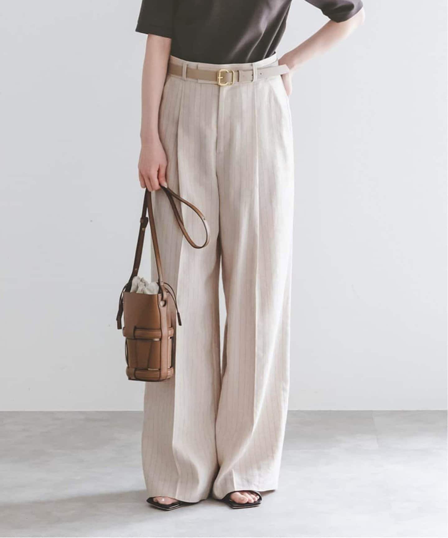 【ノーブル / スピック&スパン/NOBLE / Spick & Span】の《追加》【洗える】麻ストレッチスラックスパンツ インテリア・キッズ・メンズ・レディースファッション・服の通販 founy(ファニー) 　ファッション　Fashion　レディースファッション　Fashion for Women　パンツ　Pants & Trousers　再入荷　Restock / Back in Stock　洗える　Machine Washable　ベージュ|ID: prp329100004540526 ipo3291000000033273939