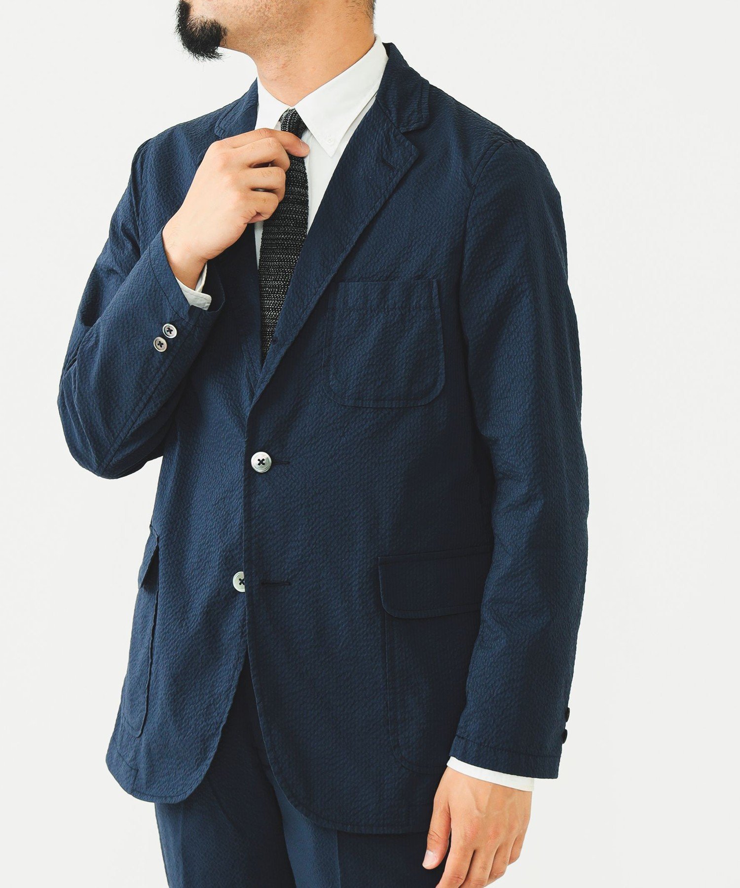 【ビームス/BEAMS / MEN】の【ビームスの百名品】 【定番・ベーシック】 【COOLMAX】クールマックス シアサッカー 3ボタン シャツジャケット インテリア・キッズ・メンズ・レディースファッション・服の通販 founy(ファニー) 　ファッション　Fashion　メンズファッション　MEN　ジャケット　Jacket　ストレッチ　Stretch　ベーシック　Basic　吸水　Water Absorption　定番　Standard　NAVY_SOLID|ID: prp329100004540562 ipo3291000000032081852
