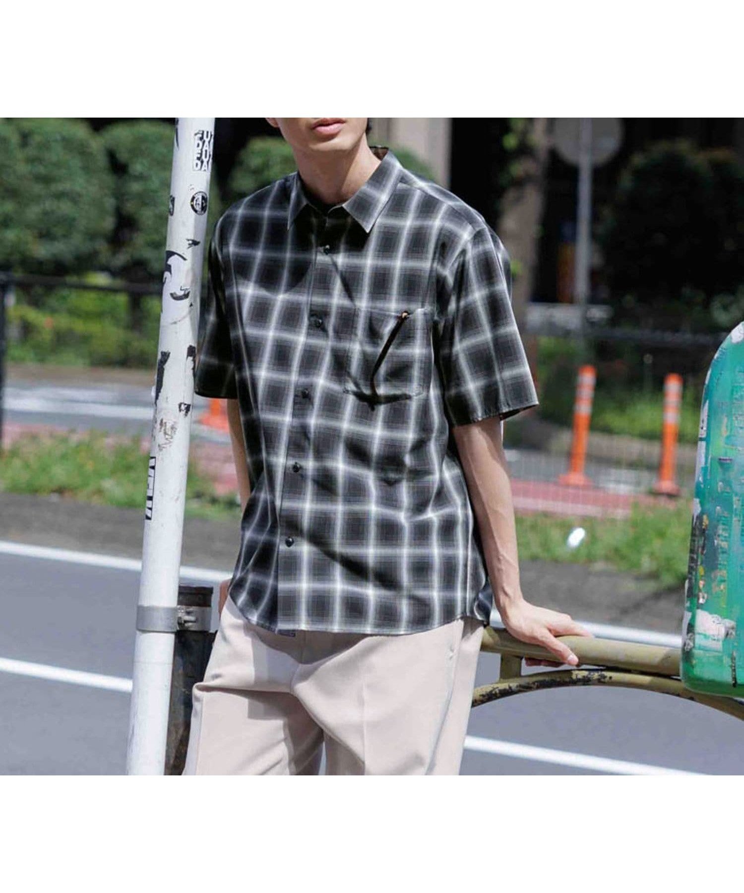 【グローバルワーク/GLOBAL WORK / MEN】のサラサマ快適シャツ/レギュラーカラー/半袖/286395 インテリア・キッズ・メンズ・レディースファッション・服の通販 founy(ファニー) 　ファッション　Fashion　メンズファッション　MEN　カーディガン　Cardigan　ドレープ　Drape　フロント　Front　リラックス　Relax　レギュラー　Regular　エレガント 上品　Elegant　半袖　Short Sleeve　夏　Summer　羽織　Haori　ブラックオンブレ10|ID: prp329100004540574 ipo3291000000032081933