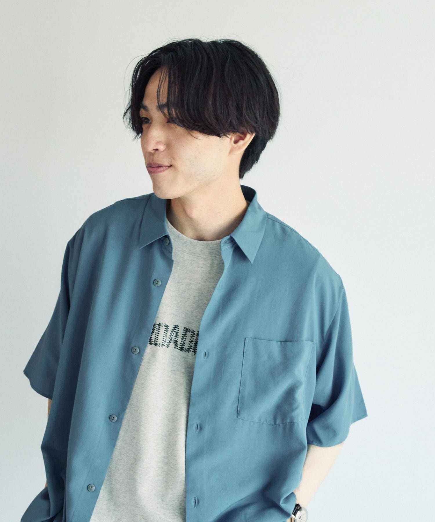 【グローバルワーク/GLOBAL WORK / MEN】のサラサマ快適シャツ/レギュラーカラー/半袖/286395 インテリア・キッズ・メンズ・レディースファッション・服の通販 founy(ファニー) 　ファッション　Fashion　メンズファッション　MEN　カーディガン　Cardigan　ドレープ　Drape　フロント　Front　リラックス　Relax　レギュラー　Regular　エレガント 上品　Elegant　半袖　Short Sleeve　夏　Summer　羽織　Haori　クスミブルー82|ID: prp329100004540574 ipo3291000000032081940