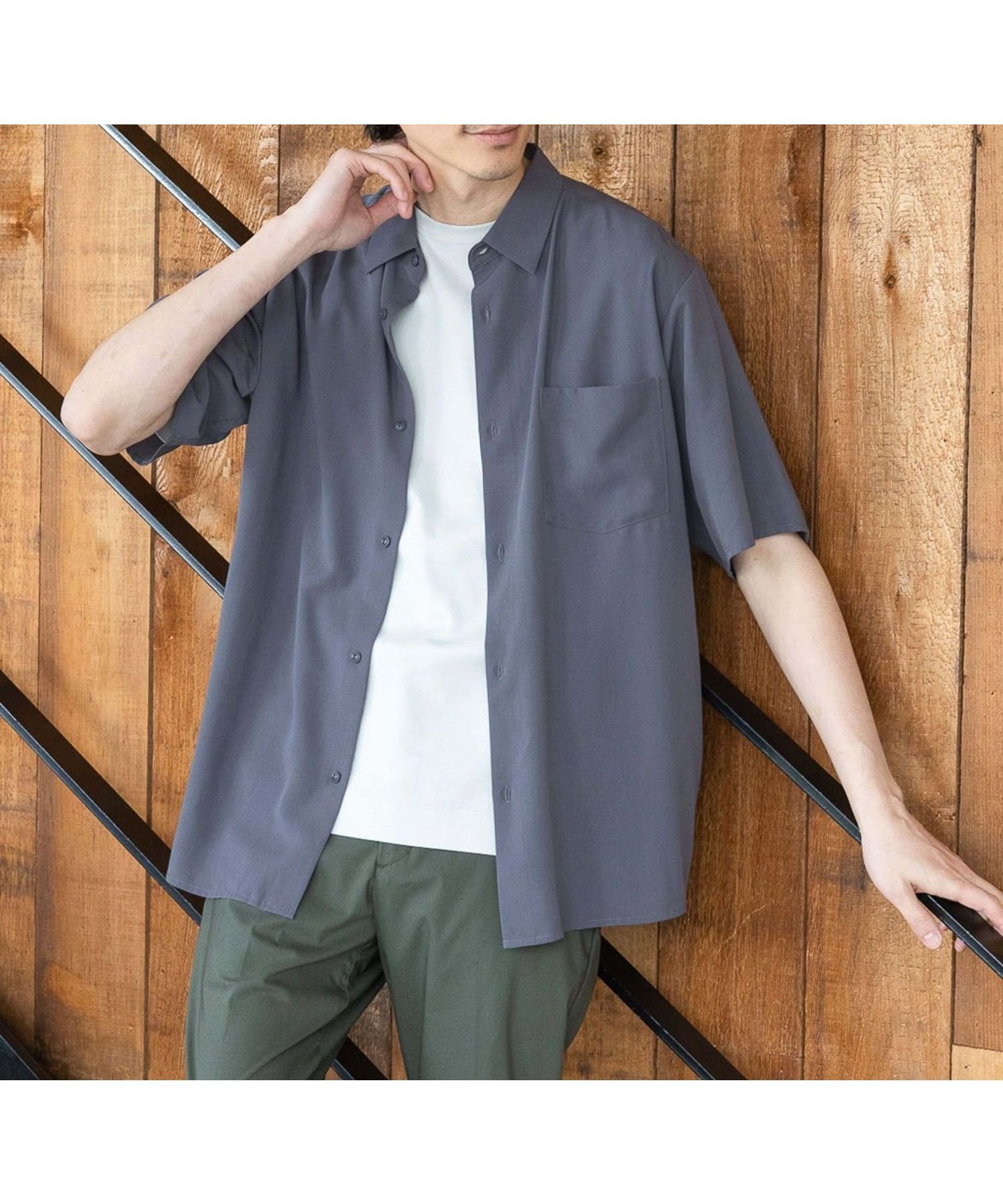 【グローバルワーク/GLOBAL WORK / MEN】のサラサマ快適シャツ/レギュラーカラー/半袖/986832 インテリア・キッズ・メンズ・レディースファッション・服の通販 founy(ファニー) 　ファッション　Fashion　メンズファッション　MEN　カーディガン　Cardigan　ドレープ　Drape　フロント　Front　リラックス　Relax　レギュラー　Regular　エレガント 上品　Elegant　半袖　Short Sleeve　夏　Summer　羽織　Haori　チャコール18|ID: prp329100004540591 ipo3291000000032082049