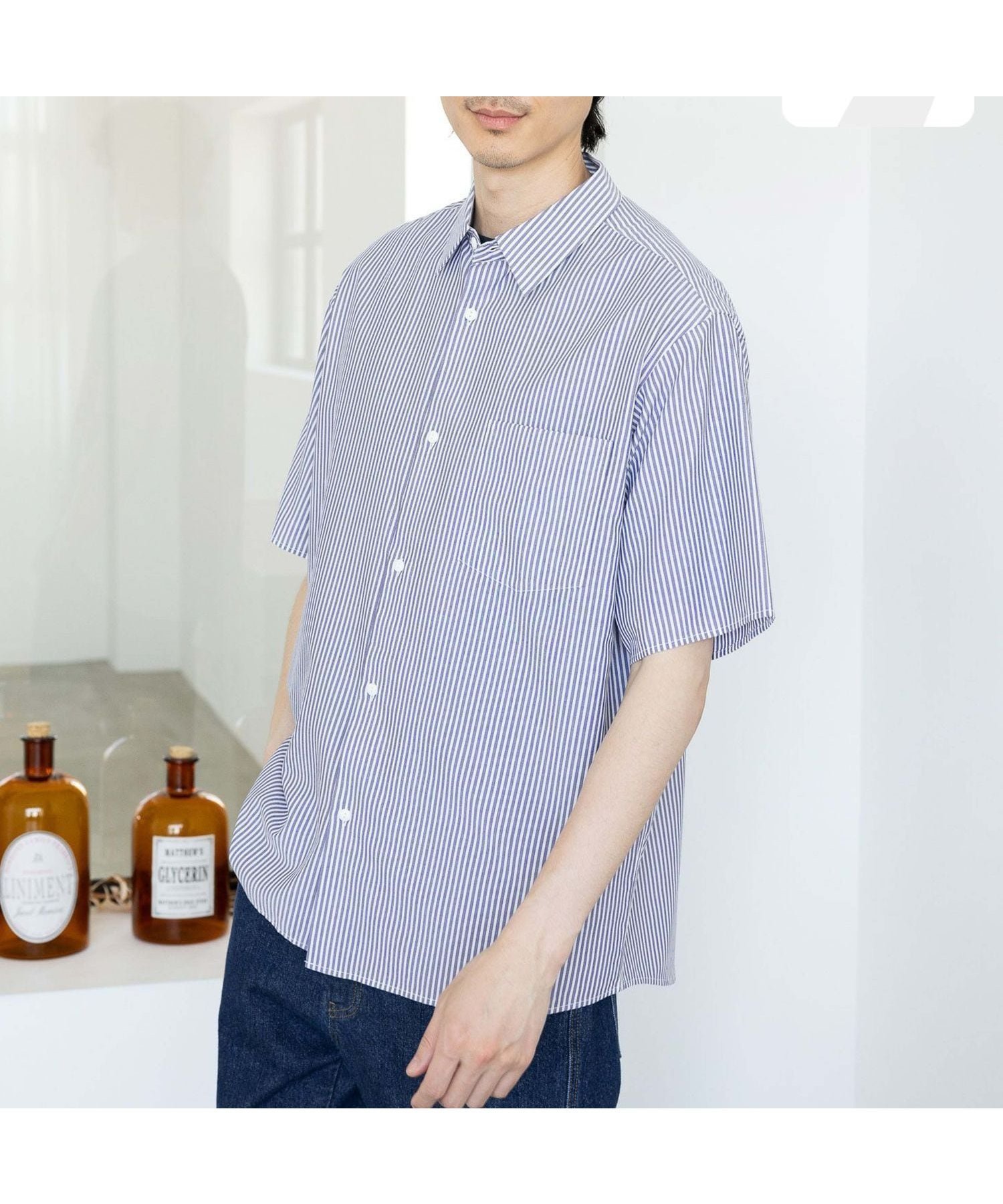 【グローバルワーク/GLOBAL WORK / MEN】のサラサマ快適シャツ/レギュラーカラー/半袖/986832 インテリア・キッズ・メンズ・レディースファッション・服の通販 founy(ファニー) 　ファッション　Fashion　メンズファッション　MEN　カーディガン　Cardigan　ドレープ　Drape　フロント　Front　リラックス　Relax　レギュラー　Regular　エレガント 上品　Elegant　半袖　Short Sleeve　夏　Summer　羽織　Haori　ネイビーロンスト88|ID: prp329100004540591 ipo3291000000032082058