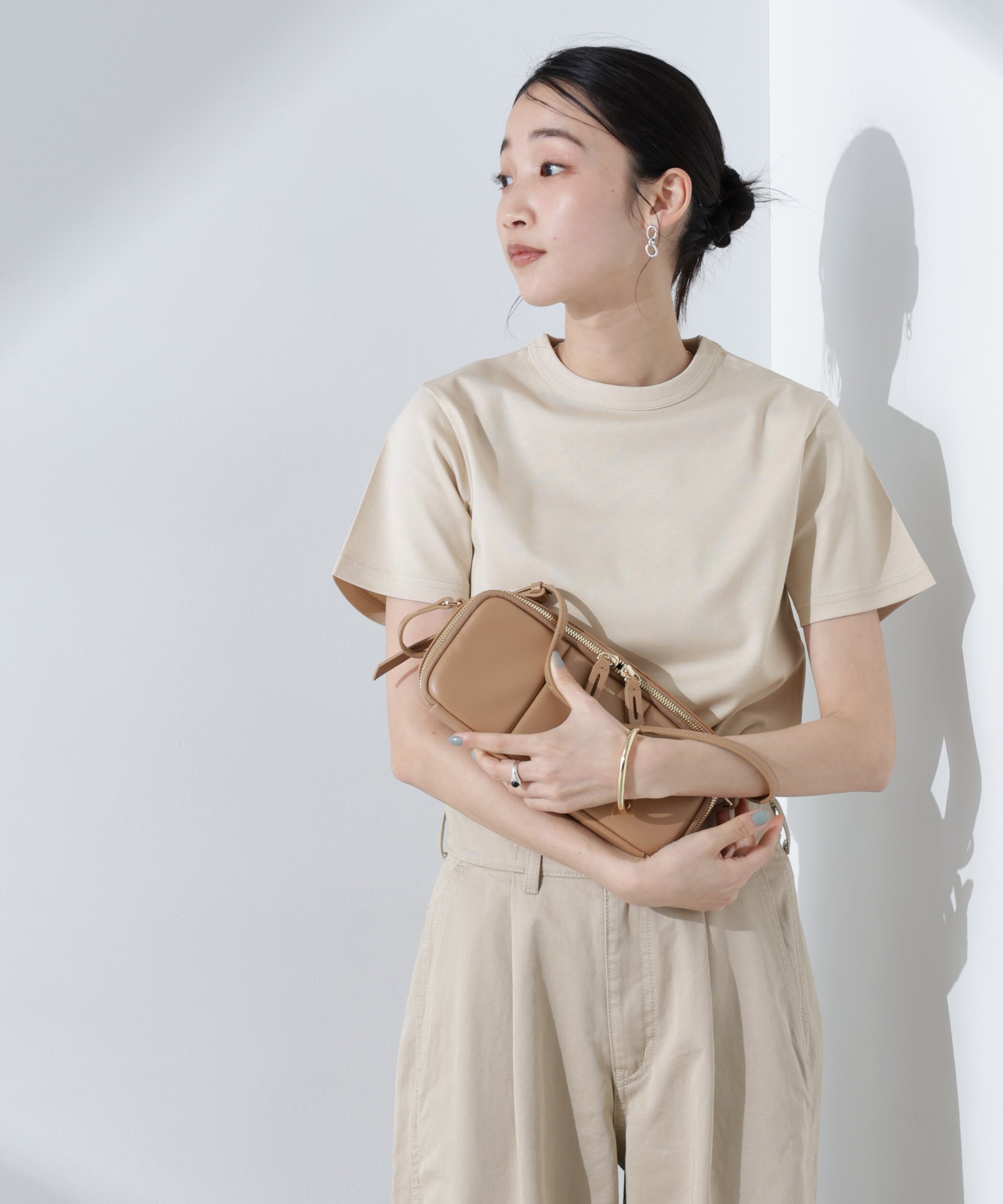【ナノ ユニバース/nano universe】のAnti SmellスムースシルケットクルーネックTシャツ インテリア・キッズ・メンズ・レディースファッション・服の通販 founy(ファニー) 　ファッション　Fashion　レディースファッション　WOMEN　トップス・カットソー　Tops/Tshirt　シャツ/ブラウス　Shirts/Blouses　ロング / Tシャツ　T-Shirts　コンパクト　Compact　抗菌　Antibacterial　フィット　Fit　フェミニン　Feminine　ボトム　Bottom　エレガント 上品　Elegant　ビジネス 仕事 通勤　Business　2025年　2025　2025春夏・S/S　Ss,Spring/Summer,2025　ベージュ|ID: prp329100004540593 ipo3291000000032267346