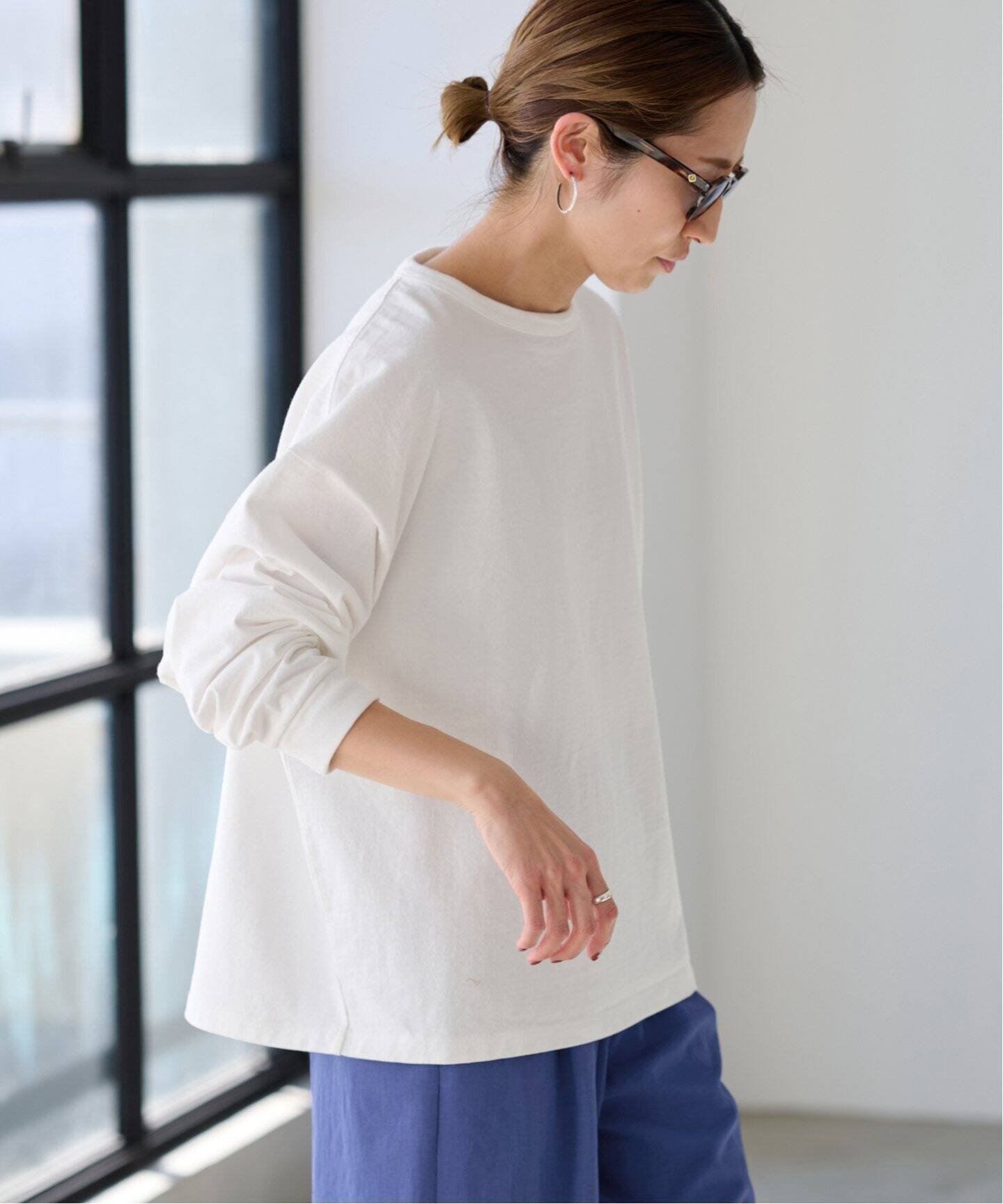 【フレームワーク/FRAMeWORK】のルーズスリーブロンT インテリア・キッズ・メンズ・レディースファッション・服の通販 founy(ファニー) 　ファッション　Fashion　レディースファッション　WOMEN　トップス・カットソー　Tops/Tshirt　ロング / Tシャツ　T-Shirts　ベーシック　Basic　ワイド　Wide　定番　Standard　無地　Plain Color　ホワイト|ID: prp329100004540614 ipo3291000000032082174