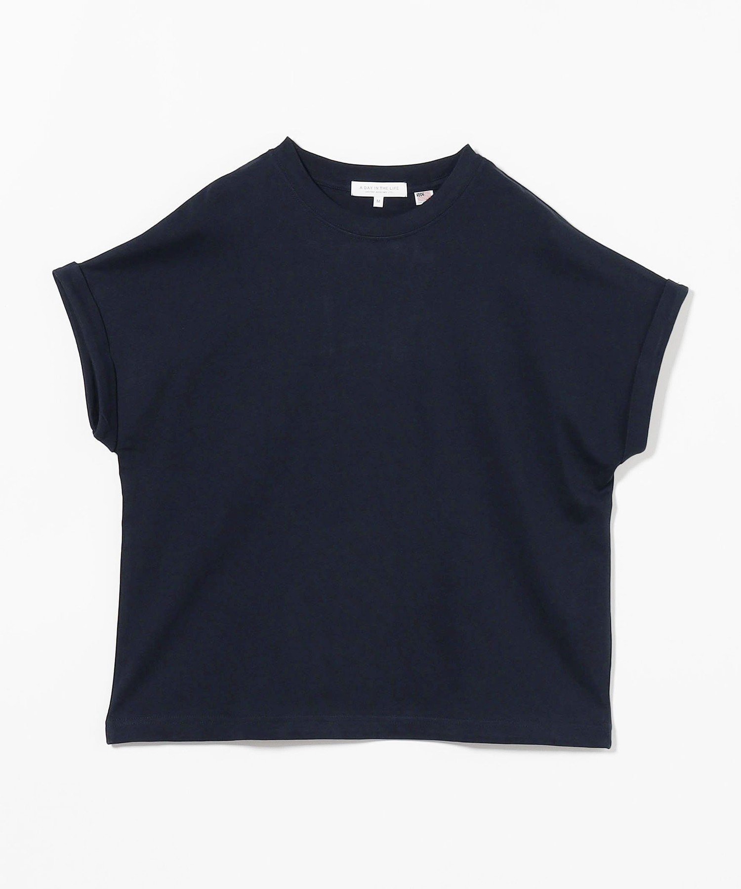 【その他のブランド/Other】のUSAコットン イージーTシャツ A DAY IN THE LIFE インテリア・キッズ・メンズ・レディースファッション・服の通販 founy(ファニー) 　ファッション　Fashion　レディースファッション　Fashion for Women　トップス・カットソー　Cut & Sew Tops　シャツ・ブラウス・オフィスカジュアル　Elegant Blouses & Button-Ups　ロングTシャツ・Tシャツ　Longline T-Shirts & Tees　インナー　Innerwear　春　Spring　秋　Autumn　トレンド　Trend, Trending Now　定番　Standard, Basic Item　なめらか　Smooth, Silky Texture　ノースリーブ　Sleeveless, No-Sleeve　バランス　Balance, Style Balance　フレア　Flare, Flared　ベーシック　Basic, Essential　ボーダー　Border, Stripe　リラックス　Relax, Relaxed Fit　ロング　Long, Long-Length　NAVY|ID: prp329100004540617 ipo3291000000032971748