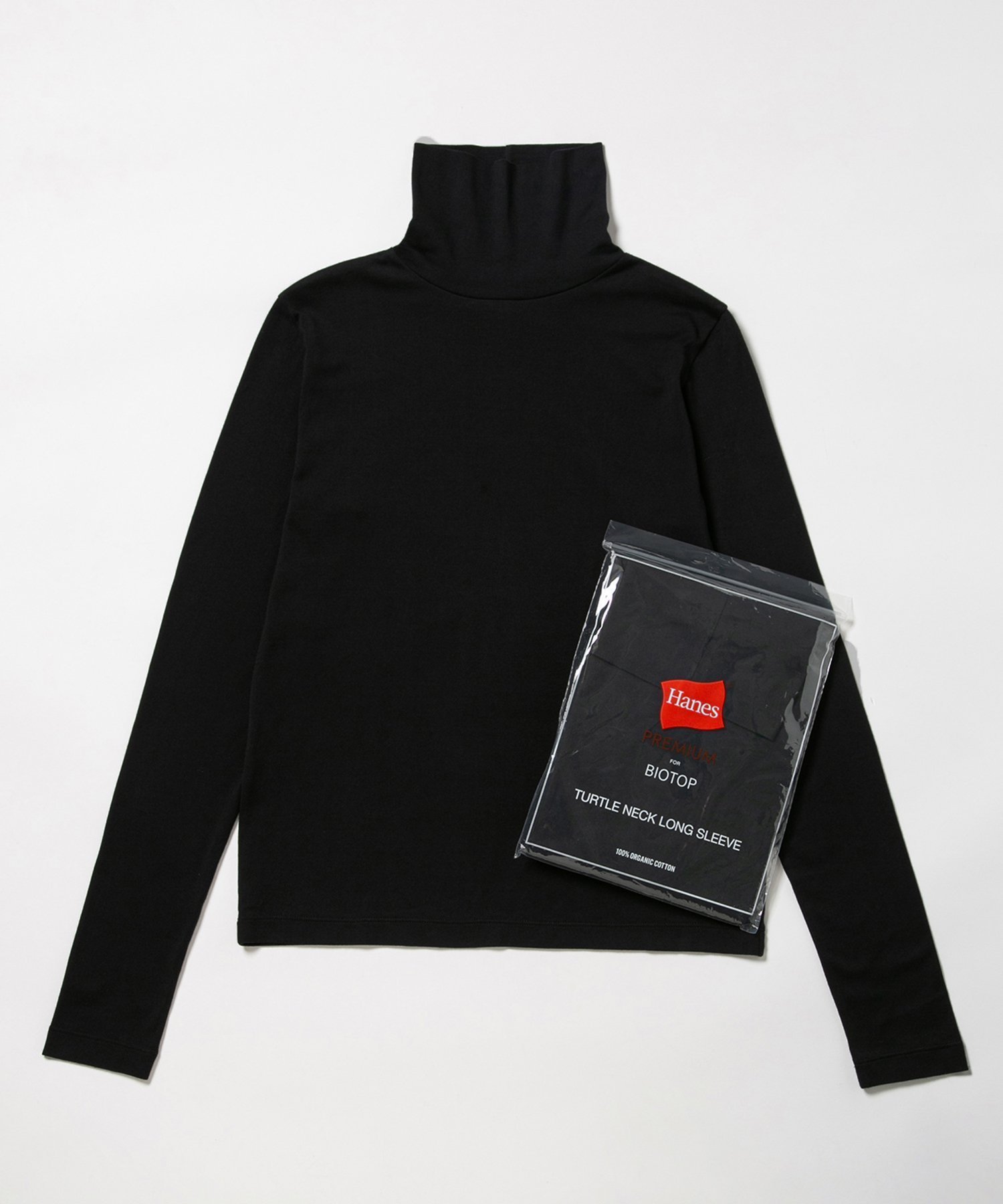 【アダム エ ロペ/ADAM ET ROPE'】のWOMEN【Hanes for BIOTOP】 オーガニックコットン タートルネックプルオーバー インテリア・キッズ・メンズ・レディースファッション・服の通販 founy(ファニー) 　ファッション　Fashion　レディースファッション　Fashion for Women　トップス・カットソー　Cut & Sew Tops　カジュアルプルオーバー・ニットトップス　Pullovers & Knit Tops / Casual Pullovers　タートルネック・ハイネックトップス　Turtlenecks & High-Neck Tops　ウォッシュ　Washed Finish　スタンダード　Standard, Basic　タートルネック　Turtleneck, High Neck　パターン　Pattern, Design Print　ベーシック　Basic, Essential　別注　Limited Edition, Custom Order　ロング　Long, Long-Length　A/W・秋冬　Autumn/Winter　2023年　2023　2023-2024秋冬・A/W　Autumn/Winter 2023–24 AW23–24　ブラック(01)|ID: prp329100004540635 ipo3291000000033809805