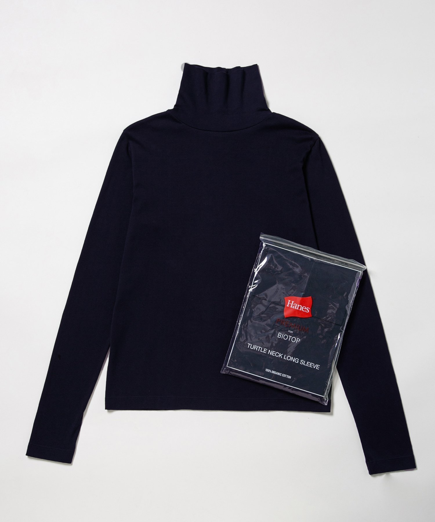 【アダム エ ロペ/ADAM ET ROPE'】のWOMEN【Hanes for BIOTOP】 オーガニックコットン タートルネックプルオーバー インテリア・キッズ・メンズ・レディースファッション・服の通販 founy(ファニー) 　ファッション　Fashion　レディースファッション　Fashion for Women　トップス・カットソー　Cut & Sew Tops　カジュアルプルオーバー・ニットトップス　Pullovers & Knit Tops / Casual Pullovers　タートルネック・ハイネックトップス　Turtlenecks & High-Neck Tops　ウォッシュ　Washed Finish　スタンダード　Standard, Basic　タートルネック　Turtleneck, High Neck　パターン　Pattern, Design Print　ベーシック　Basic, Essential　別注　Limited Edition, Custom Order　ロング　Long, Long-Length　A/W・秋冬　Autumn/Winter　2023年　2023　2023-2024秋冬・A/W　Autumn/Winter 2023–24 AW23–24　ネイビー(40)|ID: prp329100004540635 ipo3291000000033809808