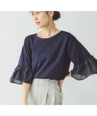 【グローバルワーク/GLOBAL WORK】のリッチクリーン袖フレア5分袖/289402 人気、トレンドファッション・服の通販 founy(ファニー) ファッション Fashion レディースファッション WOMEN トップス・カットソー Tops/Tshirt シルク Silk フリル Frills フレア Flare ワイド Wide エレガント 上品 Elegant 人気 Popularity 切替 Switching 抗菌 Antibacterial thumbnail ネイビー88|ID: prp329100004540654 ipo3291000000032329419